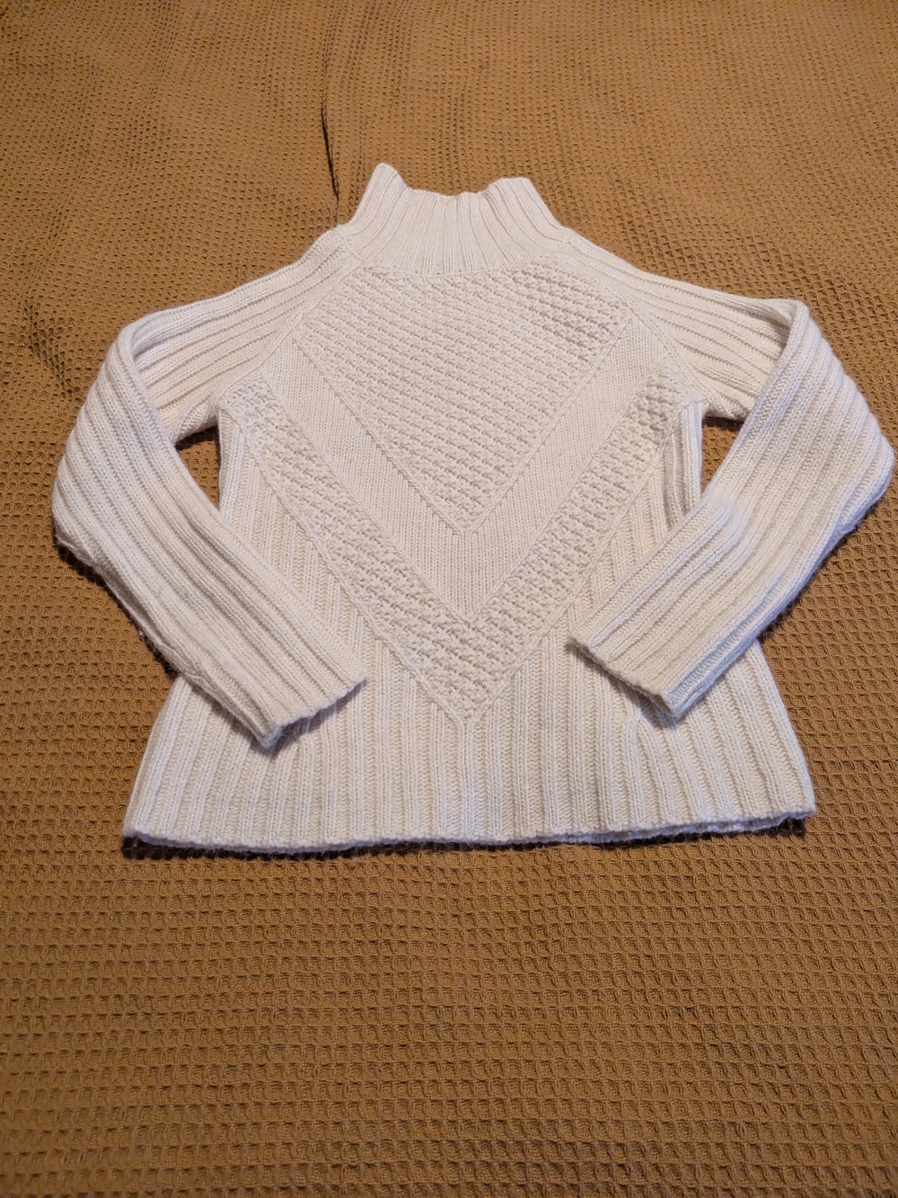 Banana Republic Cream Cable Turtleneck Sweater, M